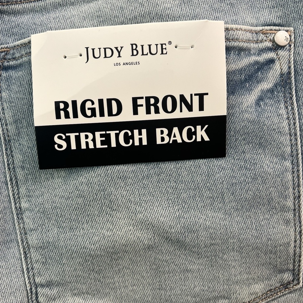 Judy Blue High Waist Light 90's Straight Leg Denim Jeans JB88884 Rigid Front 18w - Picture 4 of 10